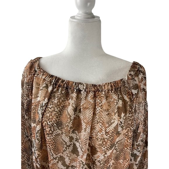NWOT  GUESS WILD SNAKE PRINT CARMEL BLOUSE - Picture 4 of 7
